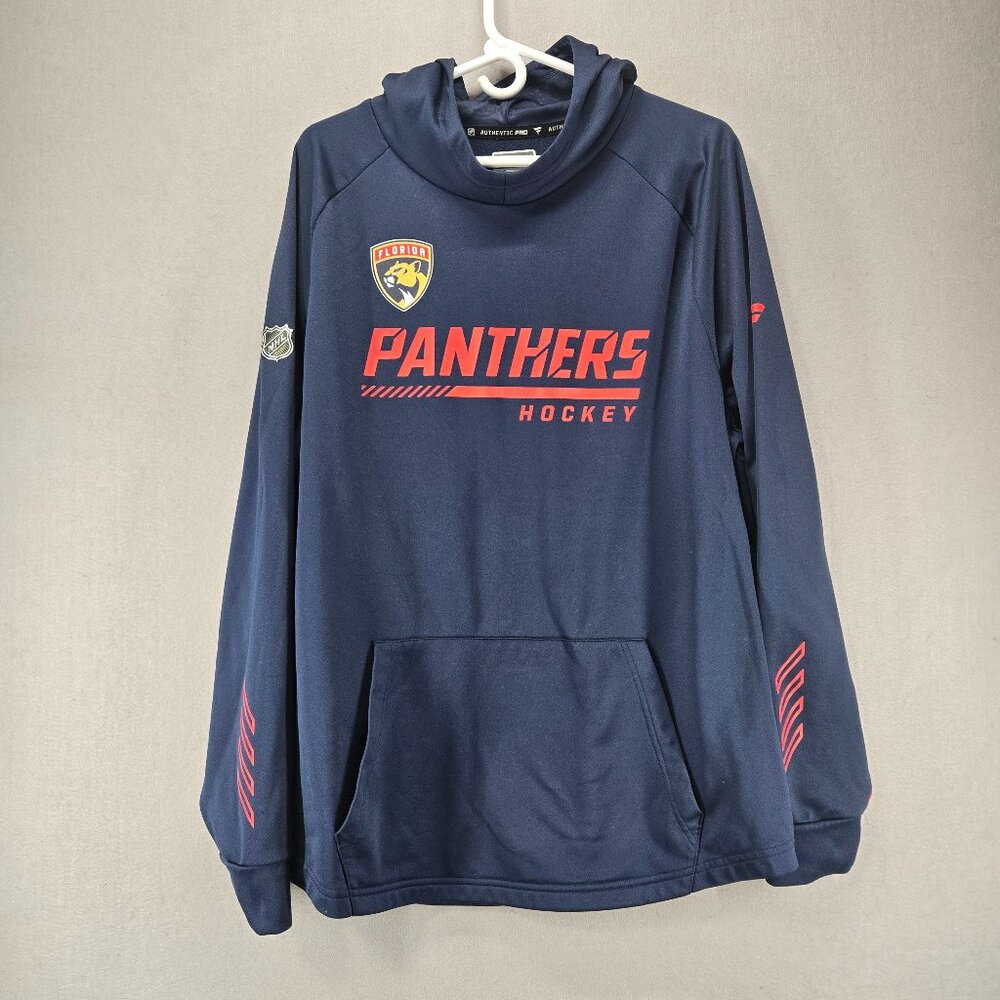 NHL Authentic Pro Fanatics Florida Panthers Hockey Sweatshirt, Navy, XL, Unisex